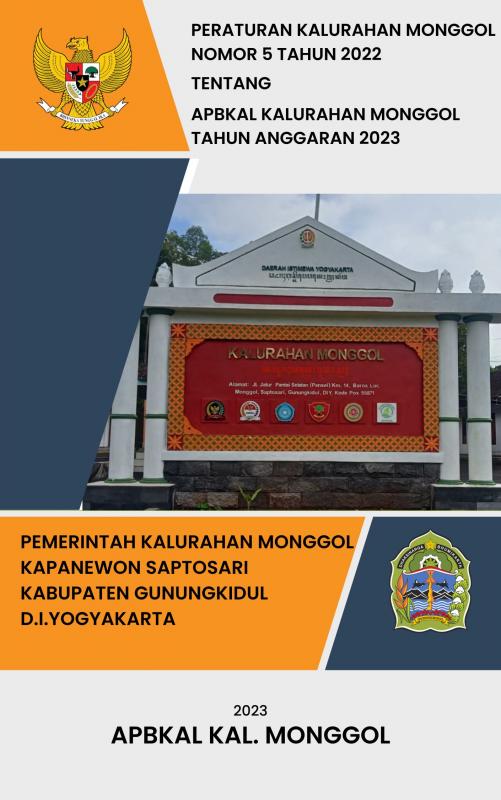 PERATURAN KALURAHAN MONGGOL NOMOR 5 TAHUN 2022 TENTANG APBKAL TA